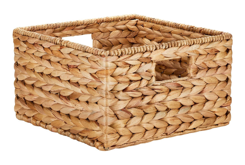 Hazel Square Woven Water Hyacinth Storage Basket D7C4