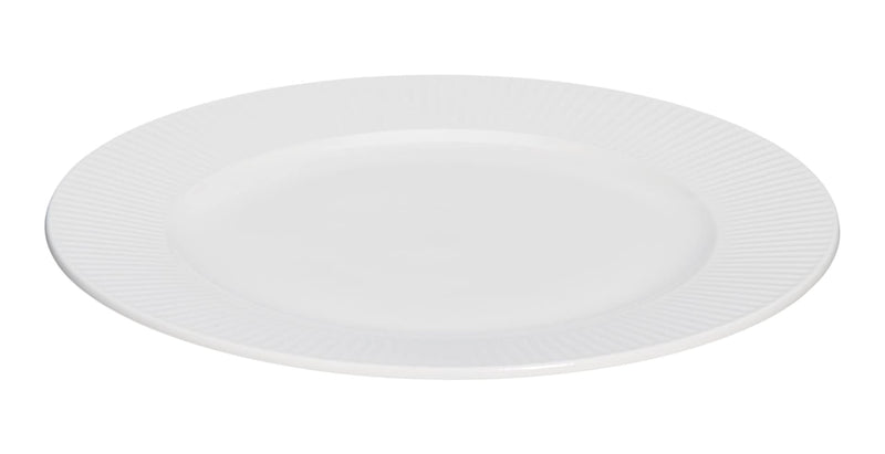 Highbury Ribbed New Bone Dinner Plate, 1-pc, White P5L2