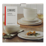 Highbury Ribbed New Bone Dinnerware Set, Serves 4, 12-pc, White C2Y2 - product image 3