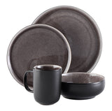 Kenway Stoneware Dinnerware Set, Serves 4, 16-pc, Matte Black & Taupe Reactive Glaze F9N4 - product image 4