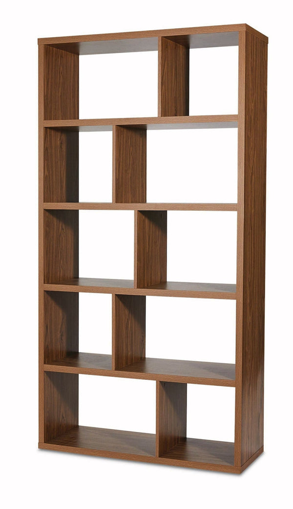 Knowlan Modular Adjustable 5-Tier Bookshelf, 38.25 x 14.5 x 74.25-in, Walnut D9S3