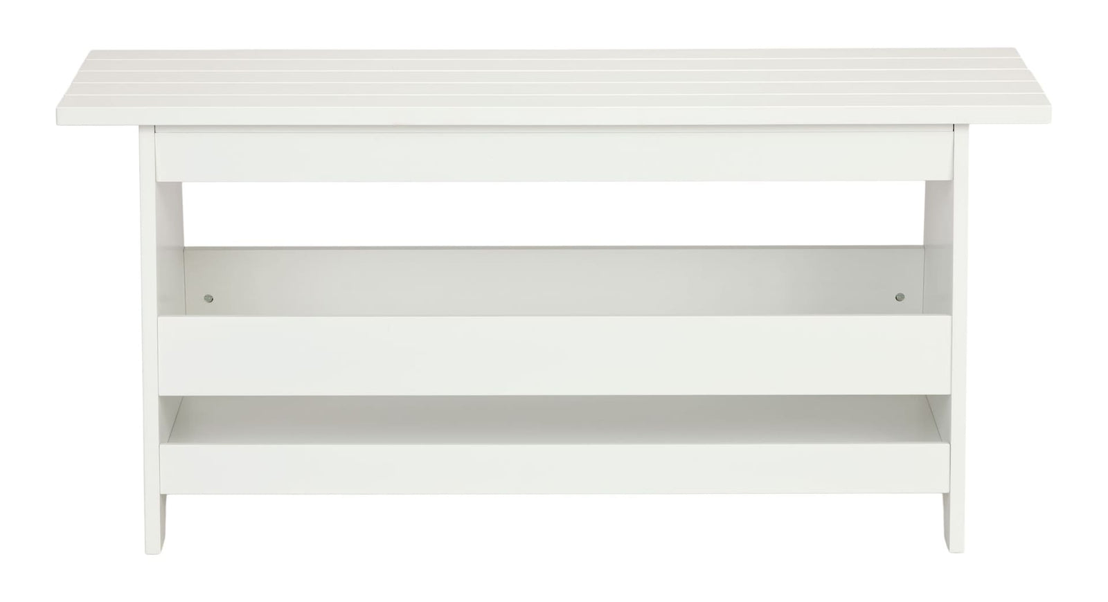 Kya Wooden Entryway Bench with Storage Rack, White B6G2 - product image 1