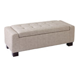 Louisa Upholstered Hinge-Top Storage Ottoman/Bench With Padded Seat, Light Grey D1Q1 - product image 1