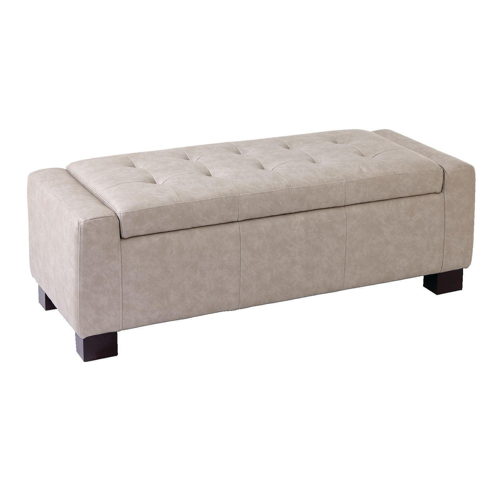 Louisa Upholstered Hinge-Top Storage Ottoman/Bench With Padded Seat, Light Grey D1Q1 - product image 1