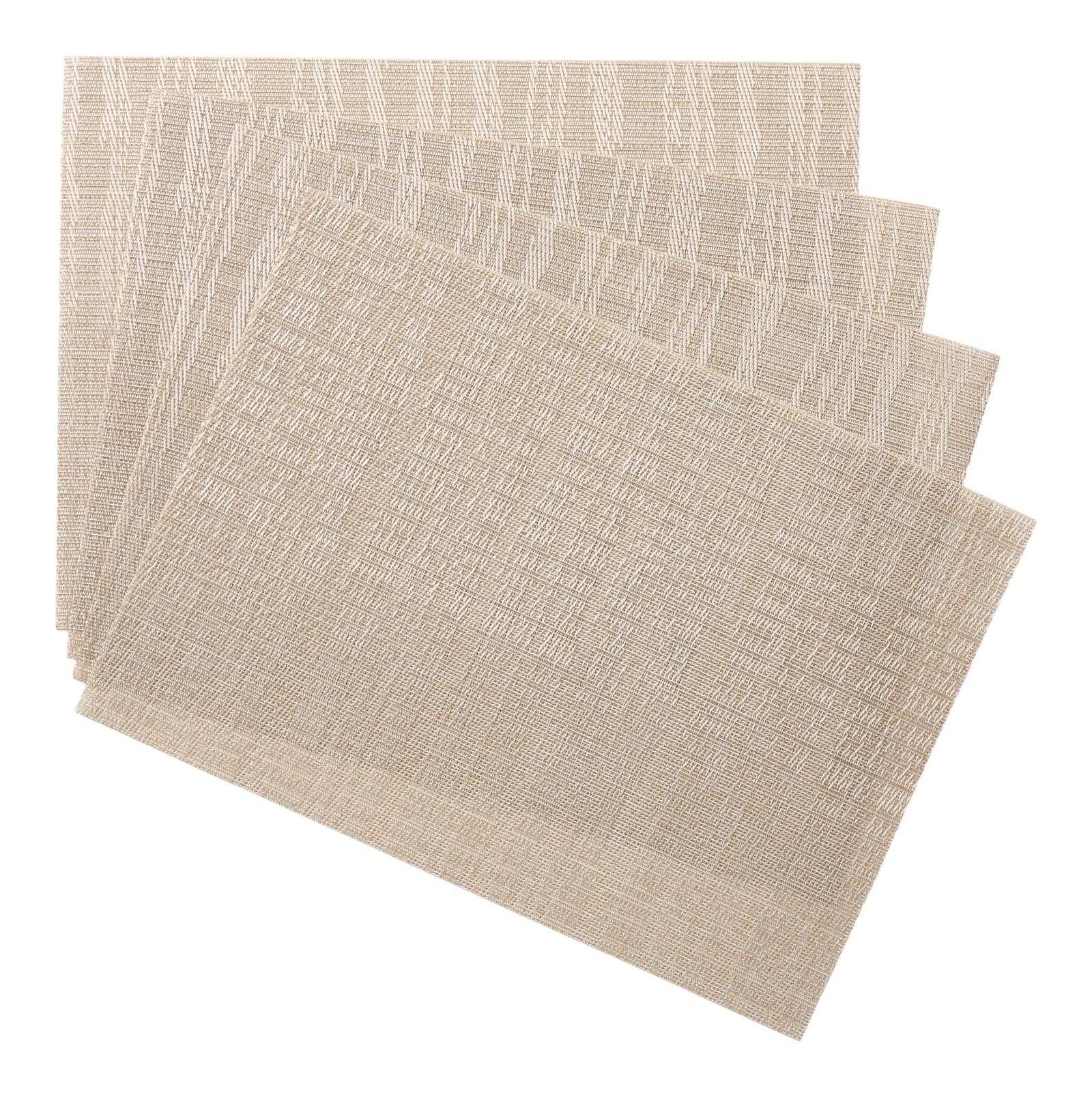 Lurex Rectangle Textilene Woven Placemat, Prosecco, 13-in x 18-in, 4-pk U4N8 - product image 1