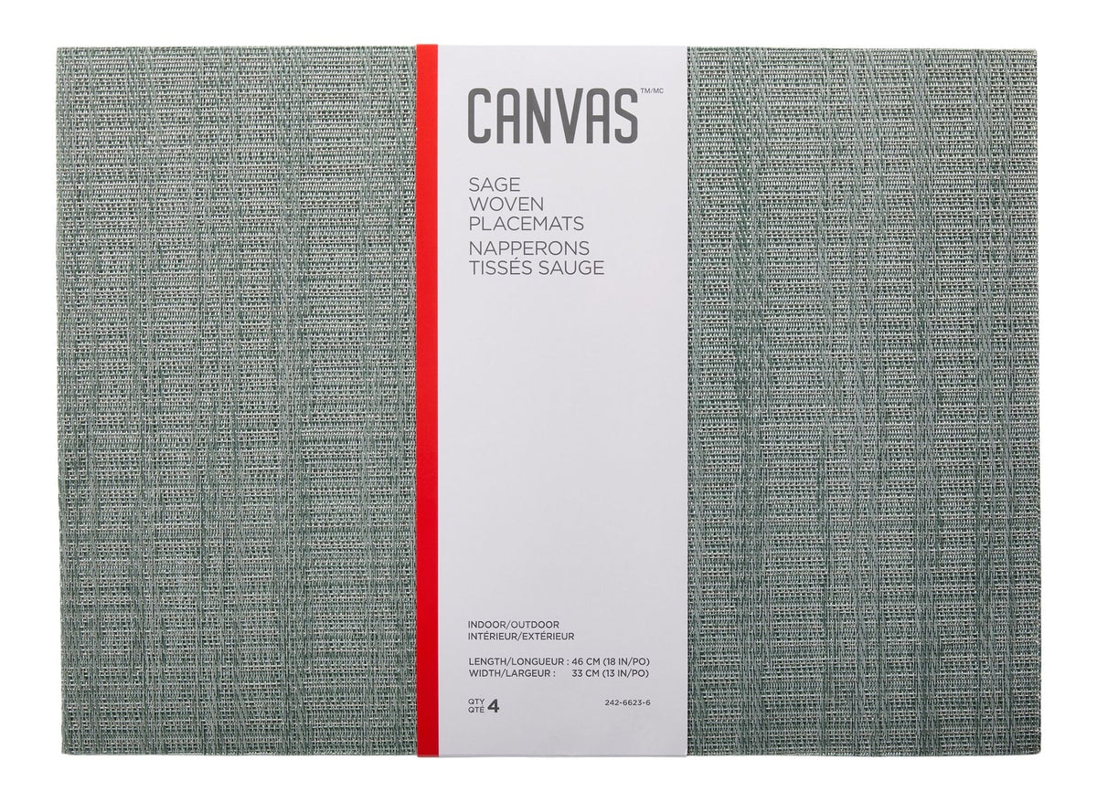 Lurex Rectangle Textilene Woven Placemat, Sage, 13-in x 18-in, 4-pk E3B2 - product image 2