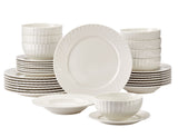 Milliken Embossed Stoneware Dinnerware Set, Serves 8, 32-pc, White L1H3 - product image 1