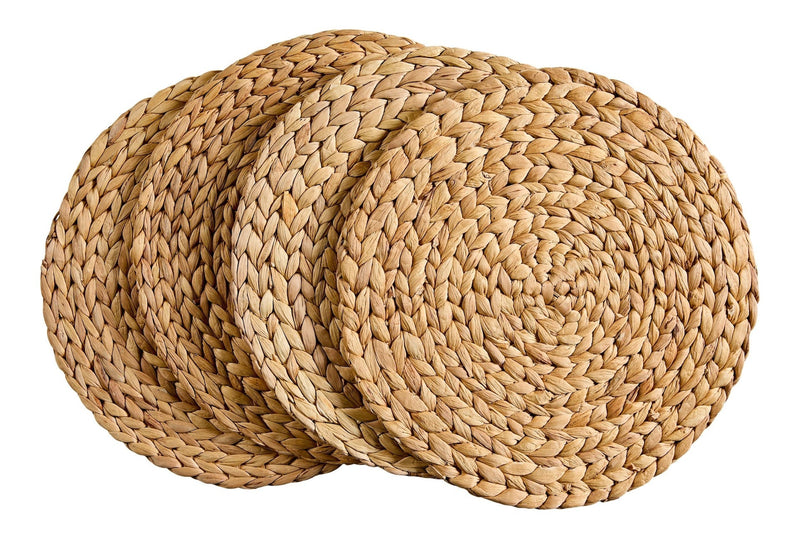 Natural Round Paper Placemat/Charger, Beige, 4-pk F2B2