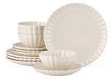 Odessa Scalloped Porcelain Dinnerware Set, 12-pc, White Z6S2 - product image 1