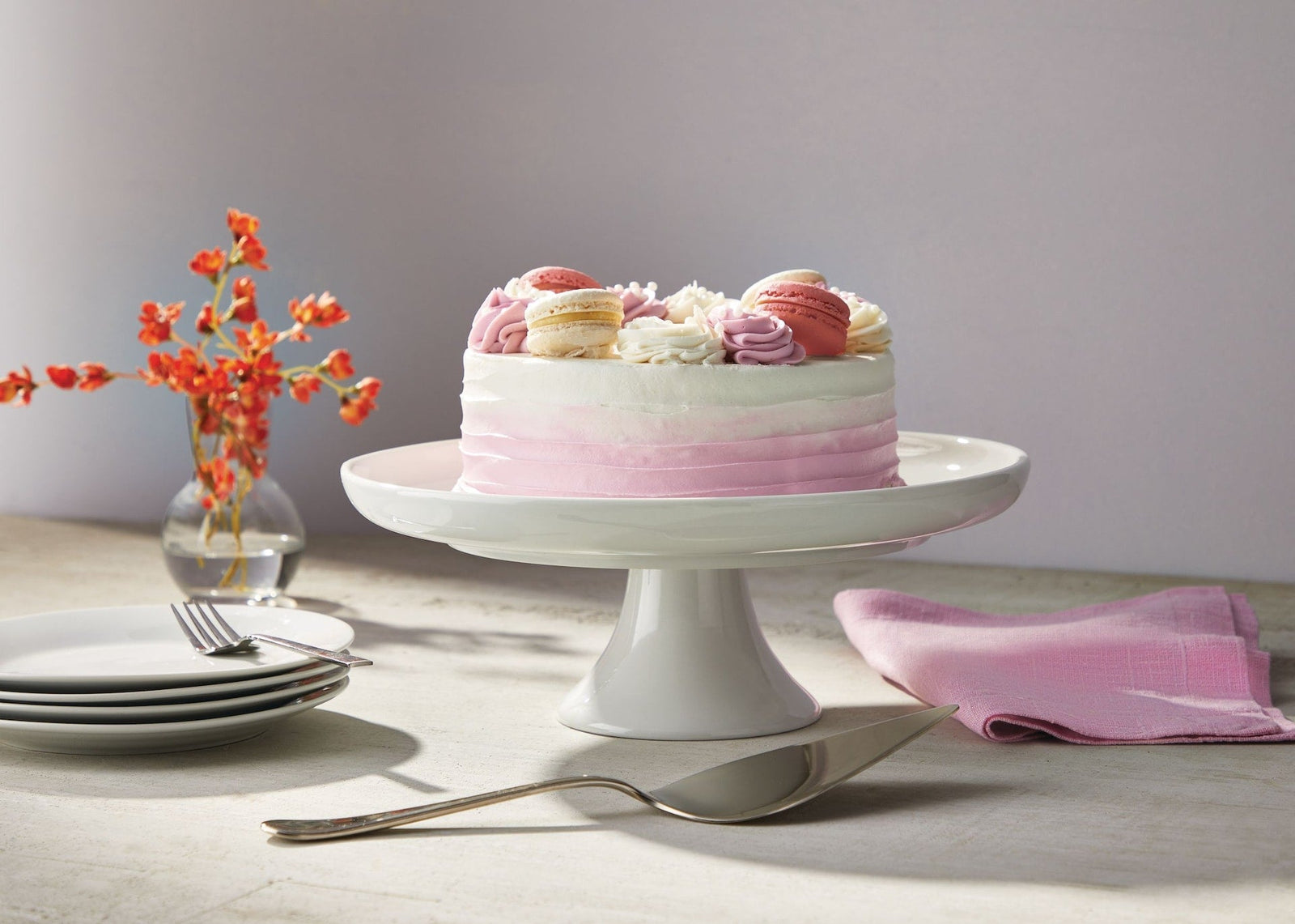 Porcelain Multi-Functional Cake Stand, White, 11.75-in N8U1 - product image 3