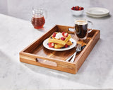 Rectangular Wood Serving Tray with Round Handles, 18-in J9E4 - product image 4