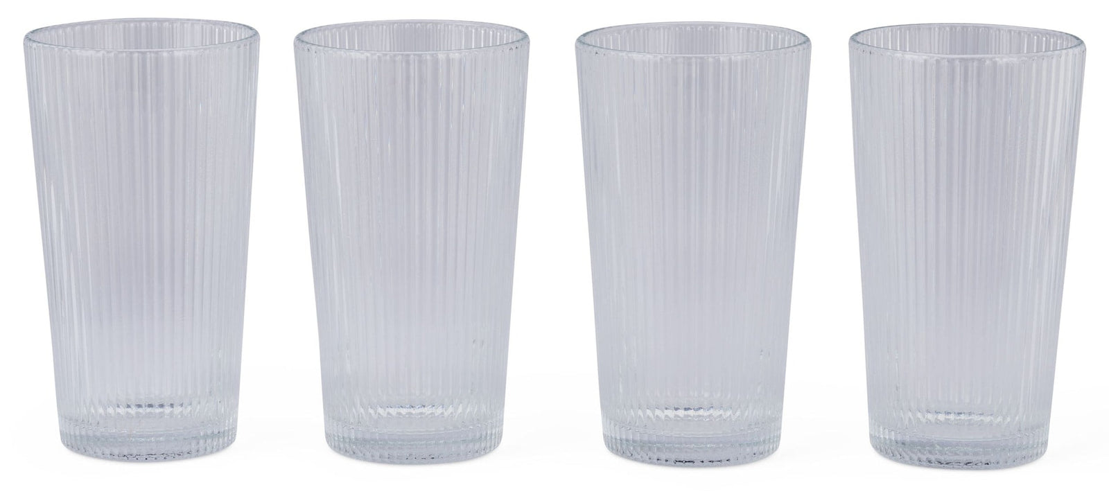 Ribbed High Ball Glass Set, Lead-free, 4-pc Z3L0 - product image 4