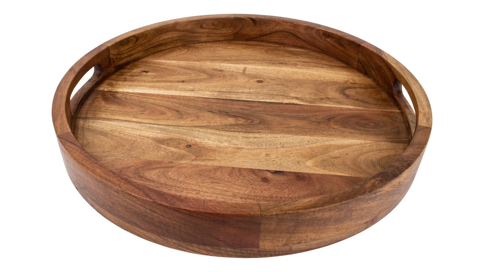 Round Wood Serving Tray with Cut-Out Handles, 16-in N8G9 - product image 2