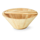Rubberwood Tapered Salad Bowl & Servers, Tan Q9M0 - product image 1