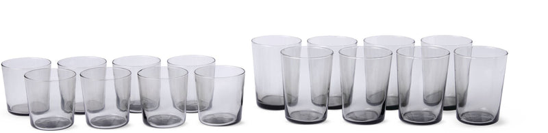 Smoked Glassware Tumbler Set, 13 oz & 19 oz, 16-pc I5B5