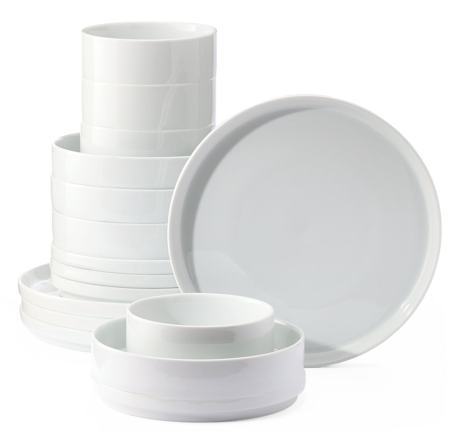 Tate Modern Edge Porcelain Dinnerware Set, Serves 4, 16-pc, White T5D7 - product image 1
