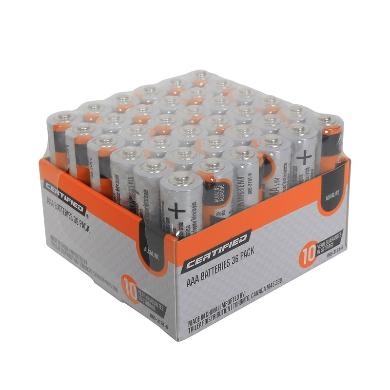 AAA Alkaline Battery Set, All Purpose, Long Shelf Life, 36-pk K2S0