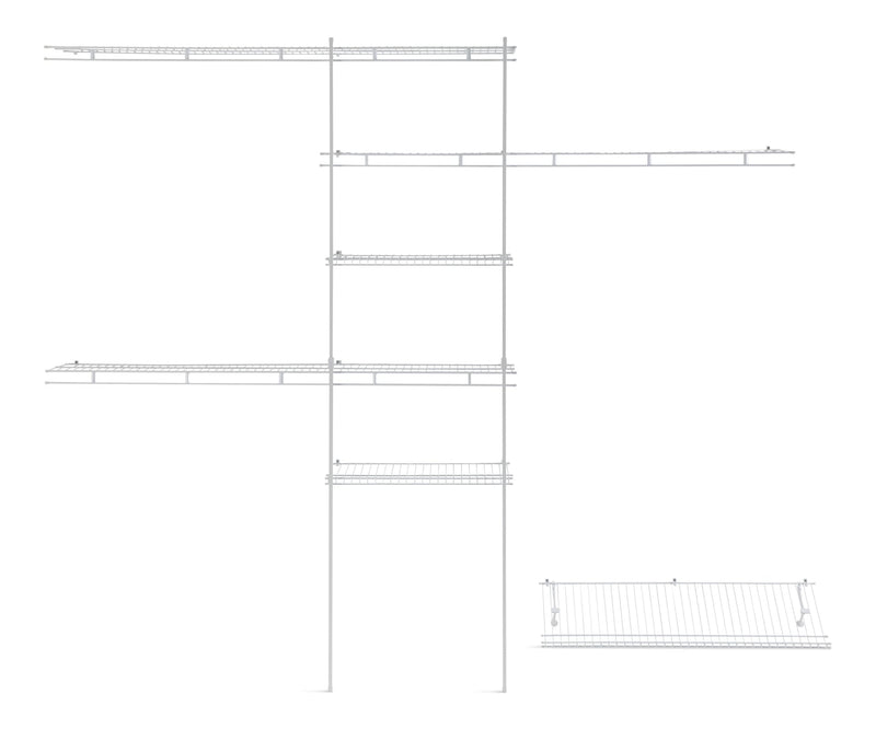 Deluxe Shelf & Rod Closet Organizer System Kit, 5-ft x 8-ft E5B6