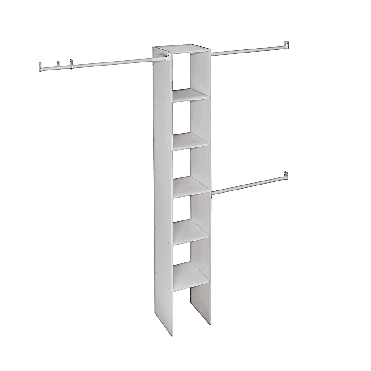 Expandable Closet Organizer Kit with 3-Closet Rod, White, 12-in C8Z7 - product image 1