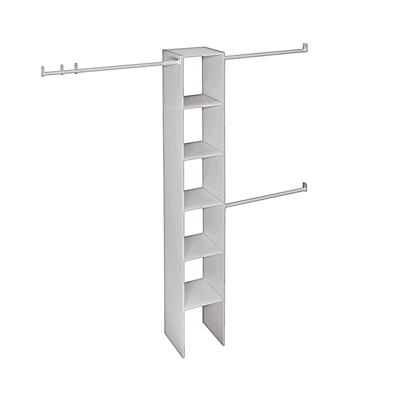 Expandable Closet Organizer Kit with 3-Closet Rod, White, 12-in C8Z7