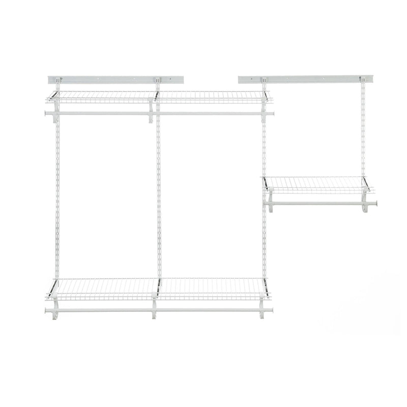 Wire Shelf Track Closet Organizer Kit, White, 4 x 6-ft F6K9