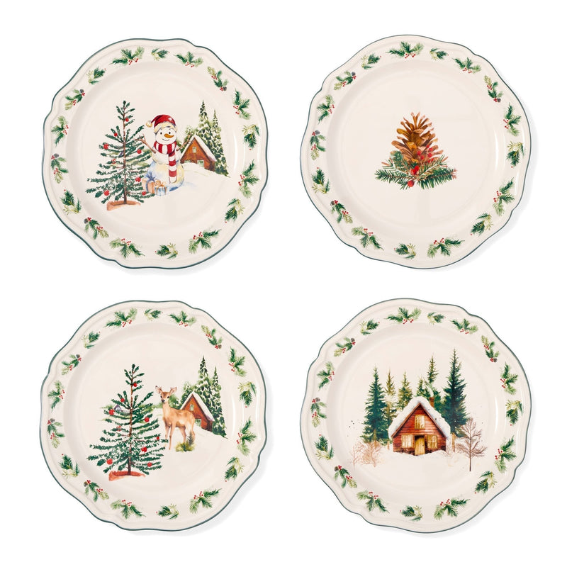 Home 15-cm Winter Berry Appetizer Plates, 4-pk E7J1