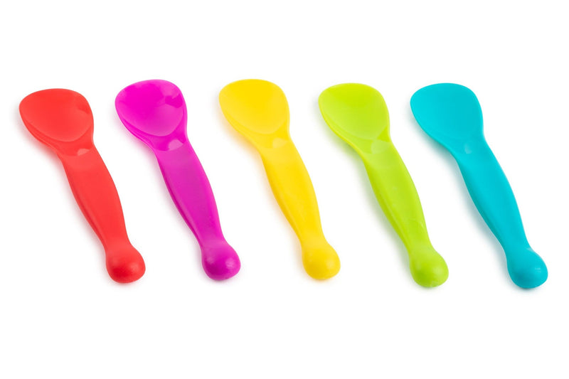 Home Plastic Kids Spoons, BPA Free, 5-pc, Assorted Colours C7H6
