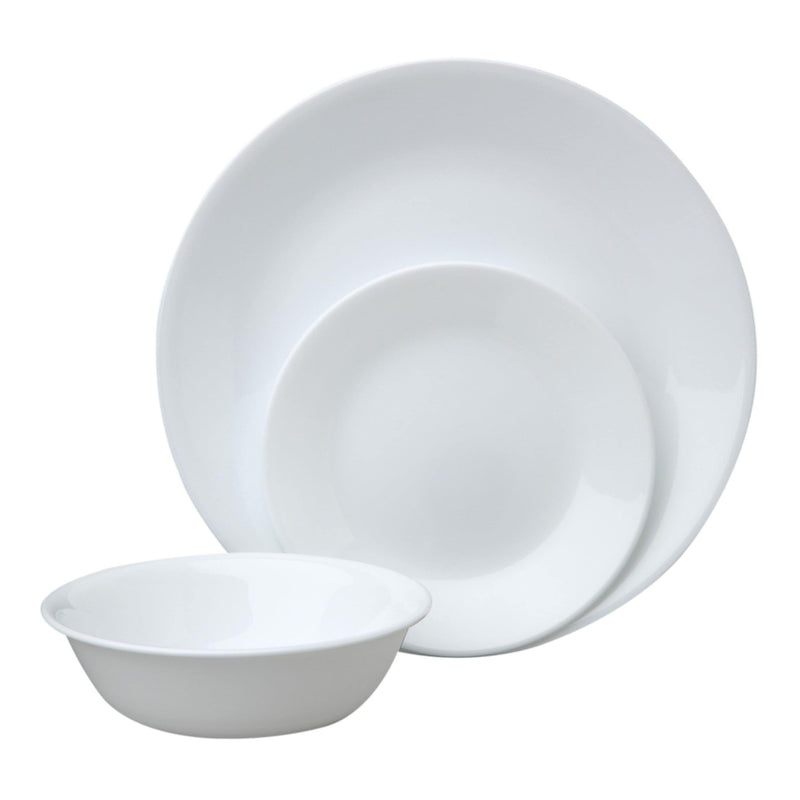 Winter Frost Glass Dinnerware Set, Serves 6, 18-pc, White E0N3