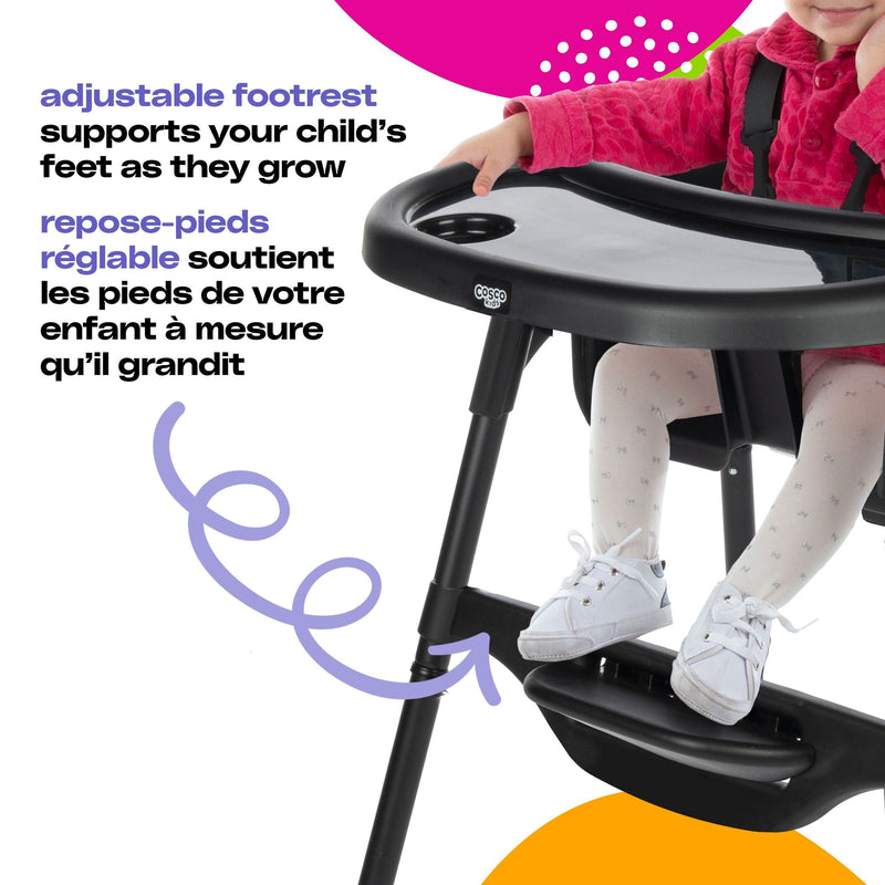 Black Canteen High Chair with Adjustable Footrest Z5Q8