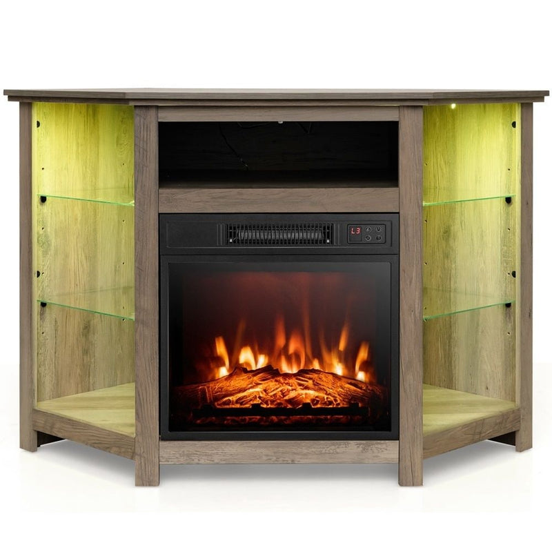 Fireplace TV Stand with Led Lights and 18" O8P8
