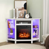 Fireplace TV Stand with LED Lights, White M1N6 - product image 2