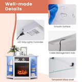 Fireplace TV Stand with LED Lights, White M1N6 - product image 4