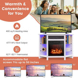 Fireplace TV Stand with LED Lights, White M1N6 - product image 7
