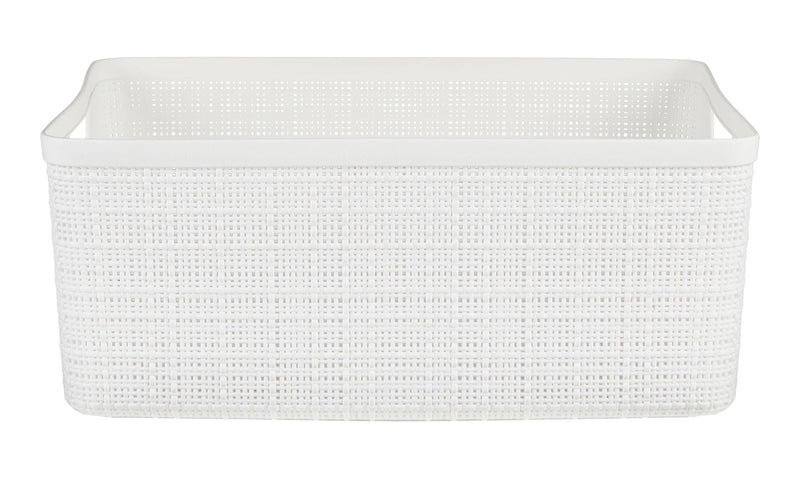 Medium Jute Weave Nesting Storage Basket, White R6C9