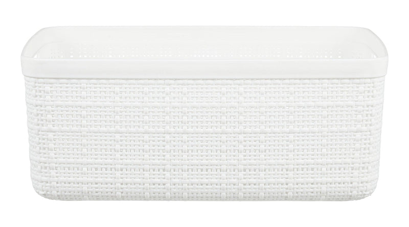 Small Jute Weave Nesting Storage Basket, White B9K0