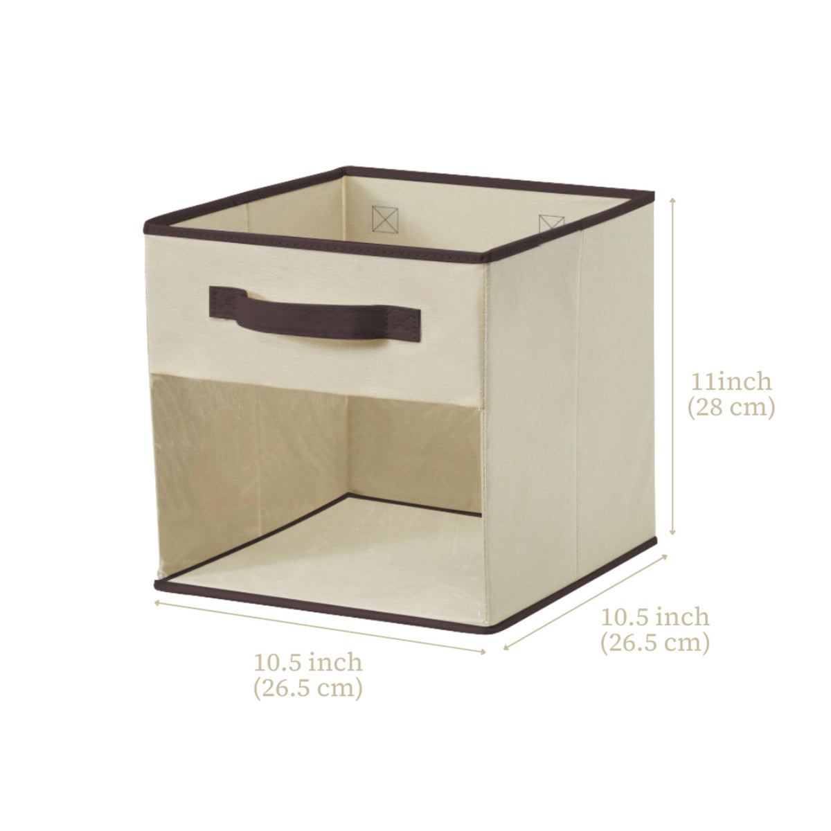 Collapsible Transparent Front Cube, 11-in, 6-pk, Beige I2E1 - product image 7