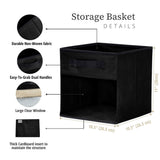 Collapsible Transparent Front Cube, 11-in, 6-pk, Black F5I2 - product image 6
