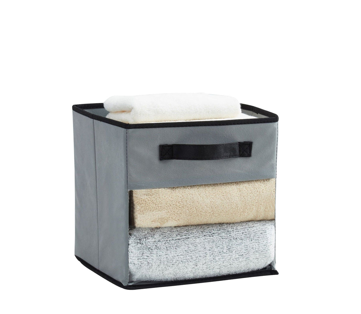 Collapsible Transparent Front Cube, 11-in, 6-pk, Grey Z1Y3 - product image 1