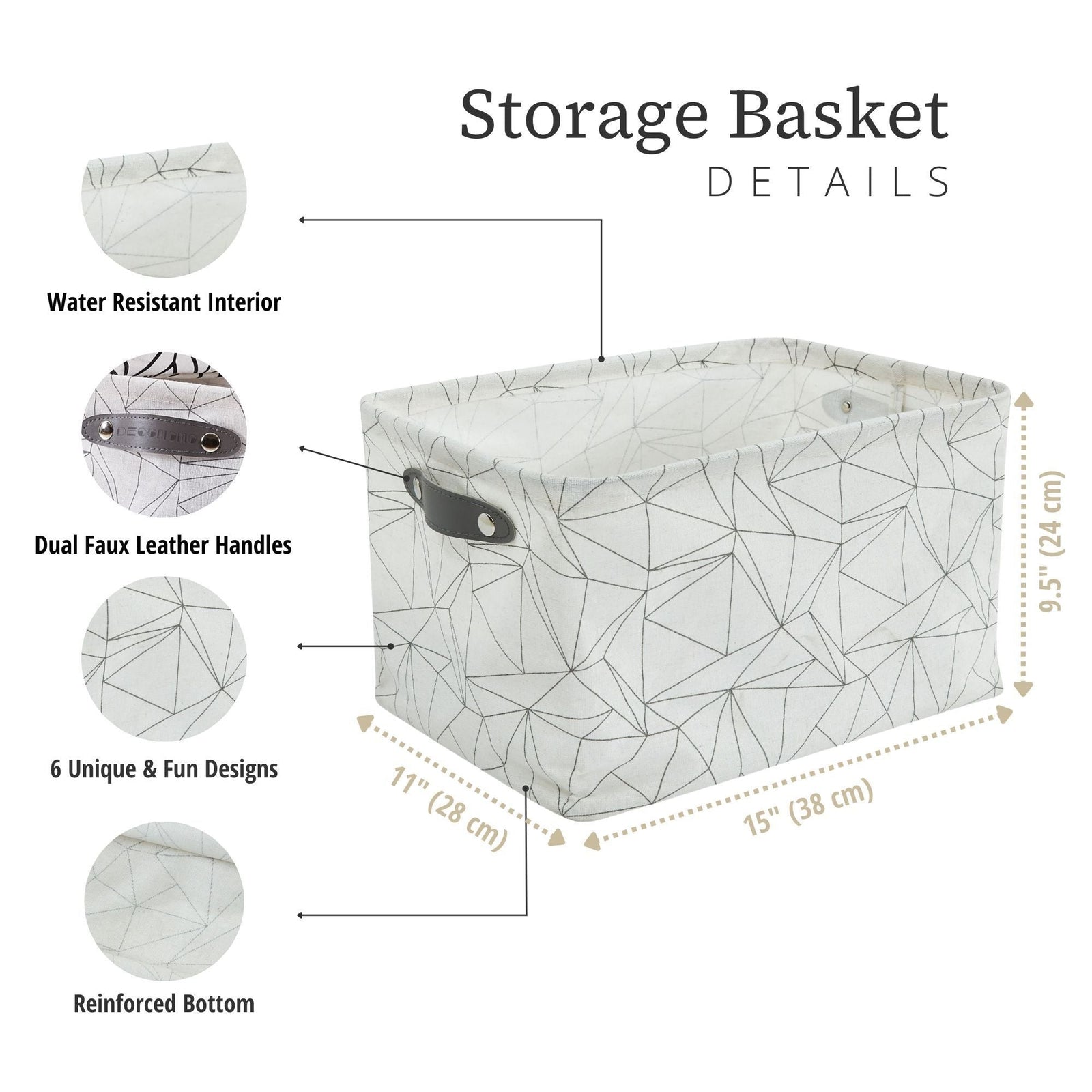 Large Water Resistant Storage Bin, 15-in x 11-in x 9.5-in, 6-pk, Black Pattern J3A0 - product image 4