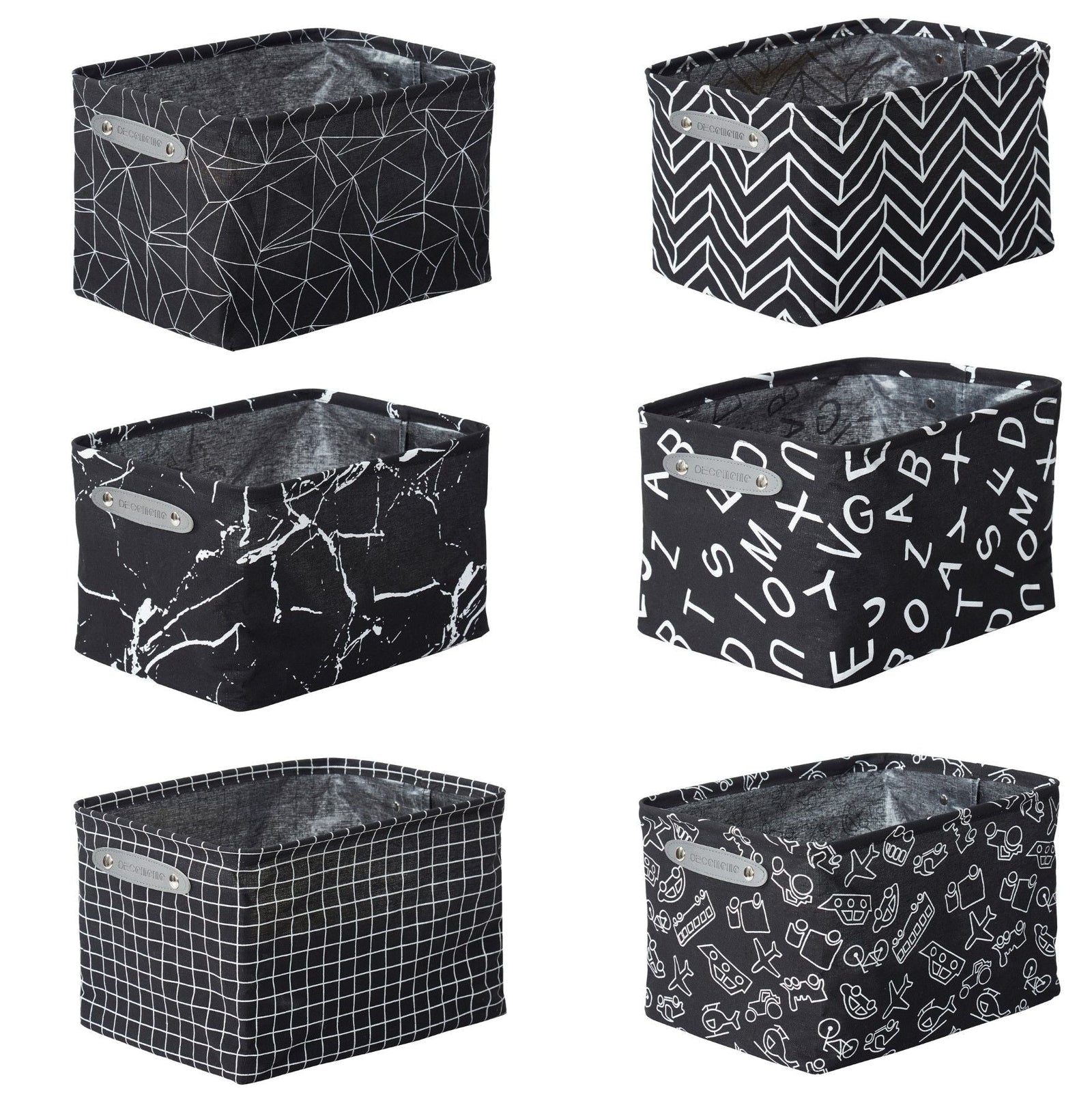 Large Water Resistant Storage Bin, 15-in x 11-in x 9.5-in, 6-pk, White Pattern F2P4 - product image 1