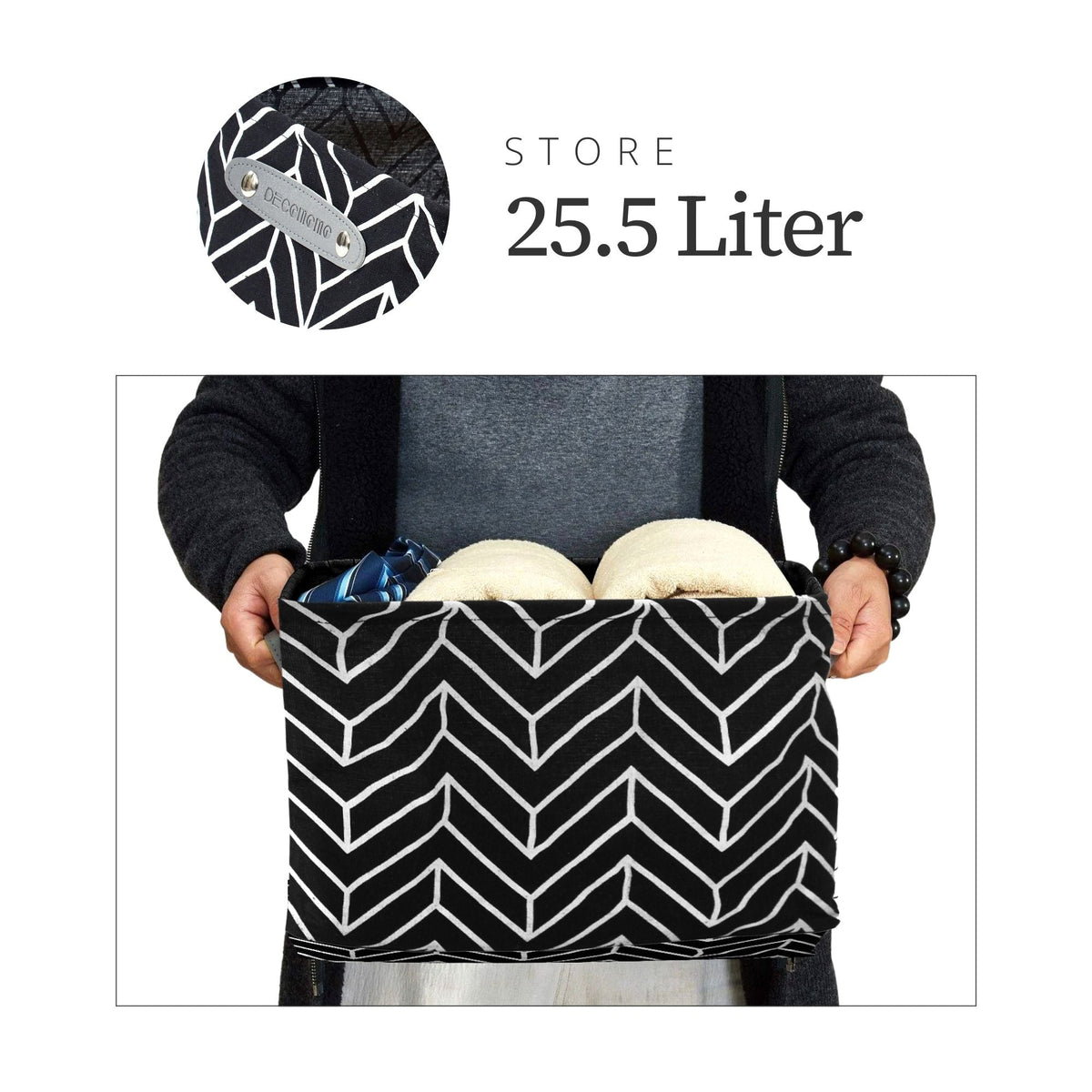 Large Water Resistant Storage Bin, 15-in x 11-in x 9.5-in, 6-pk, White Pattern K2K3 - product image 2