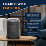 HFX42T15GI Oscillating Compact Ceramic Space Heater, 1500W, Grey L3D5 - product image 3