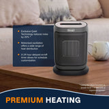 HFX42T15GI Oscillating Compact Ceramic Space Heater, 1500W, Grey L3D5 - product image 4