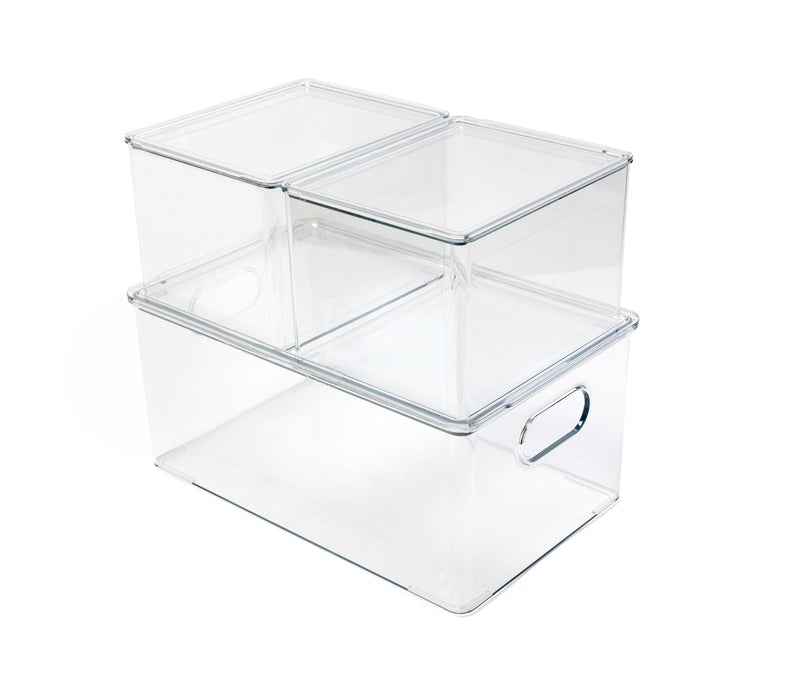 Clear Storage Bin Set, 3-pc J7C0
