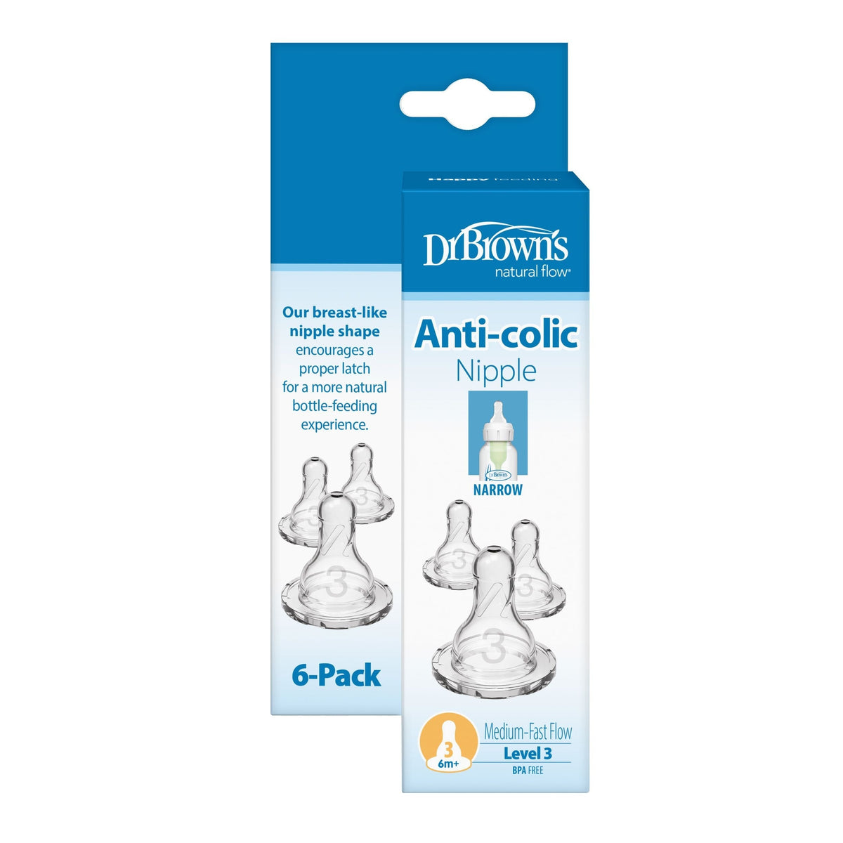 Natural Flow Level 3 Silicone Nipples, 6-pk J0T2 - product image 1