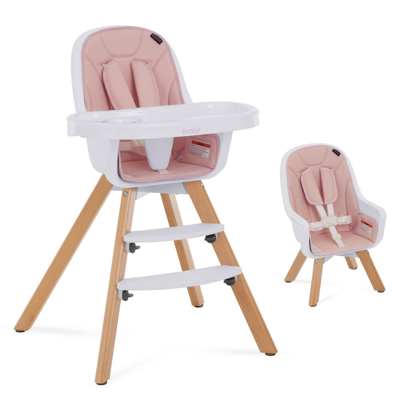 on Me Zoodle Convertible High Chair, Pink R6J5