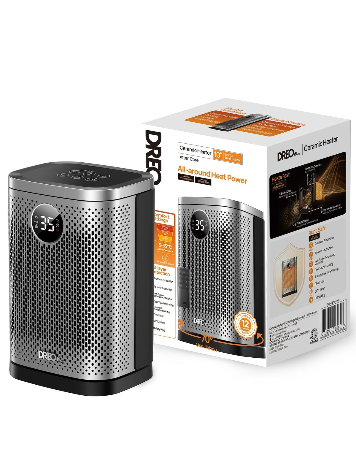 Home 1500W Portable Indoor PTC Ceramic Space Heater F1B1 - product image 2