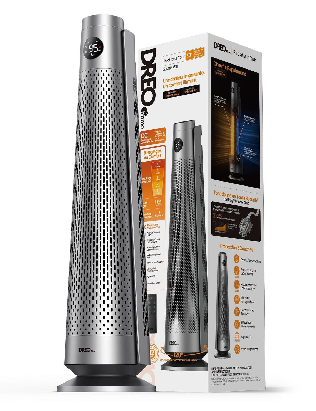 Home Large Room Space Heater with Adjustable Thermostat, 30-in H2N0 - product image 2