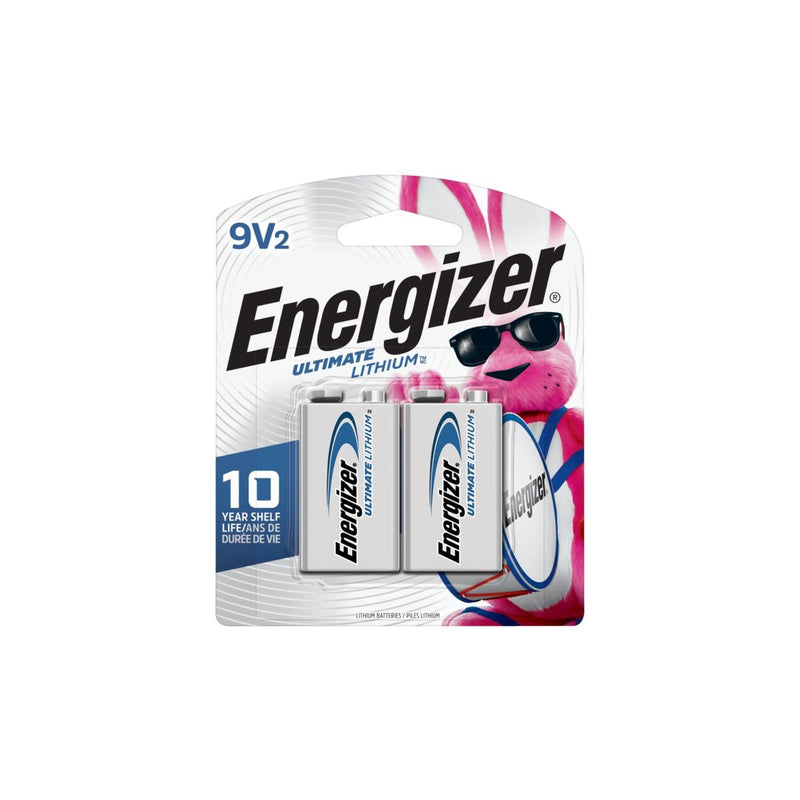 2-pk 9V / 9 Volt Lithium Batteries, EZ Turn Lock, PowerSeal C3K8