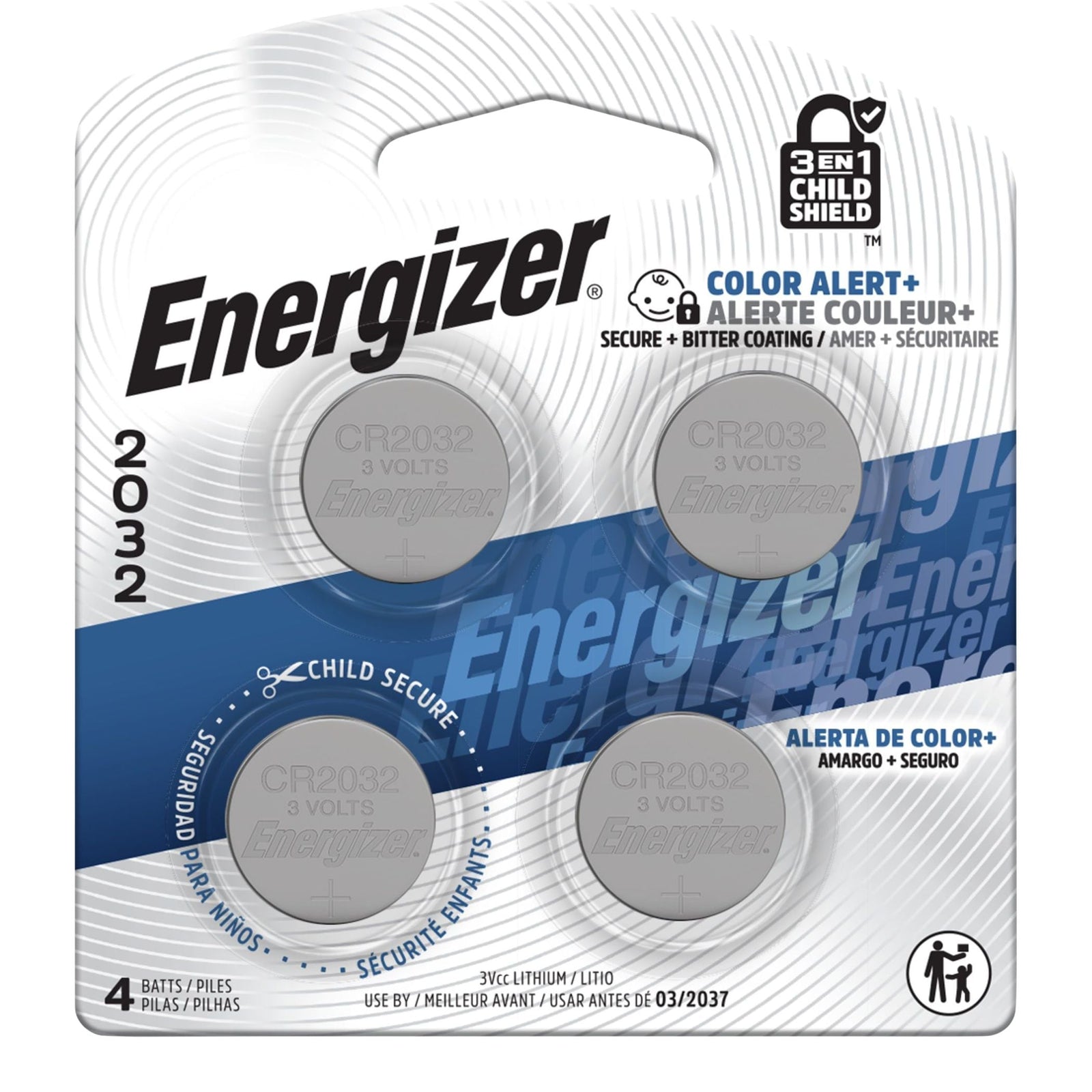 4-pk CR2032 3V / 3 Volt Lithium Coin Cell Batteries, Long Lasting R6E3 - product image 1